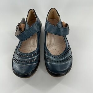 PATRIZIA by Spring Step Women Blue Leather Mary Jane  Buckle Shoes Size 6 EU36